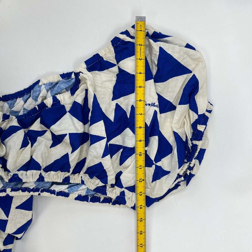 NWOT Farm Rio Linen-Blend Pitta Tiles Off-White One Shoulder Maxi Dress Size S - Picture 12 of 15